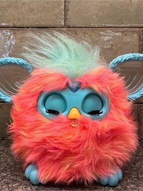 Hasbro 2023 Orange Furby  Plush Electronic Pet - Coral Pink & Aqua